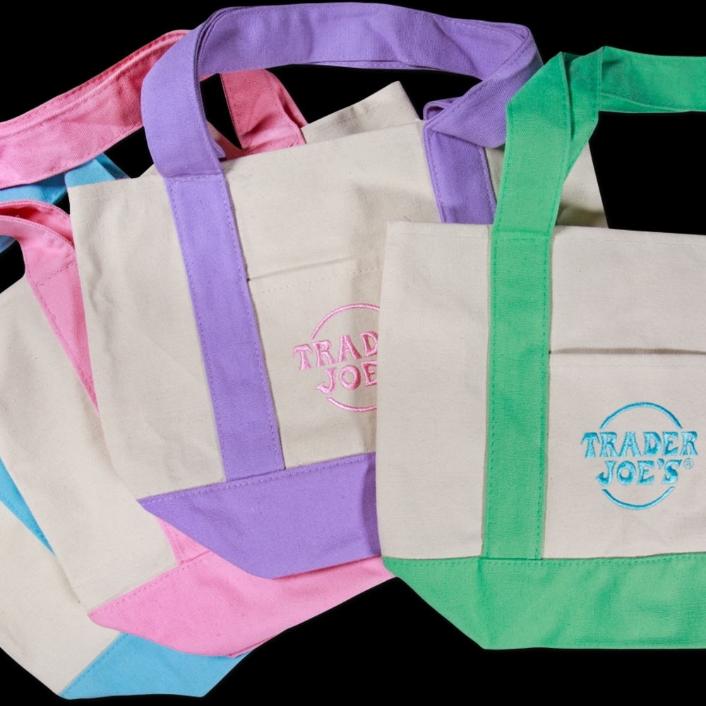 Canvas Tote Bag Set - Purple, Pink, Green, Blue